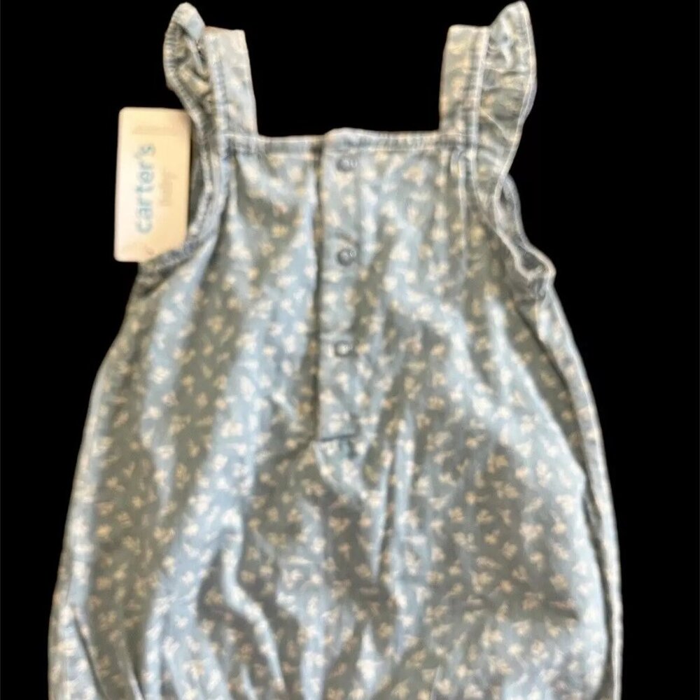 Carters, baby girl, one-piece, distressed blue, 12 months